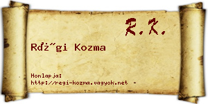 Régi Kozma névjegykártya